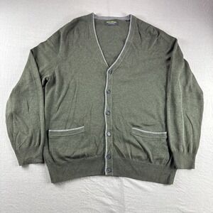 John Bartlett Consensus Cardigan Mens L Green Button Up Pockets Grandpa Coastal